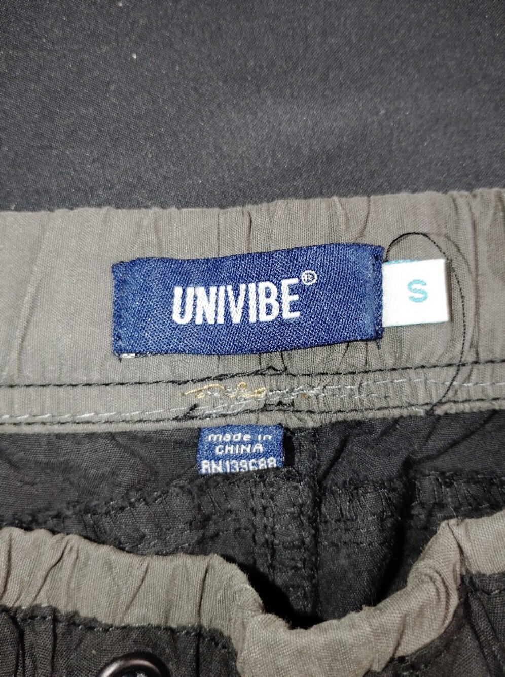Univibe Gray Elastic Waist Cargo Shorts - Picture 2 of 3